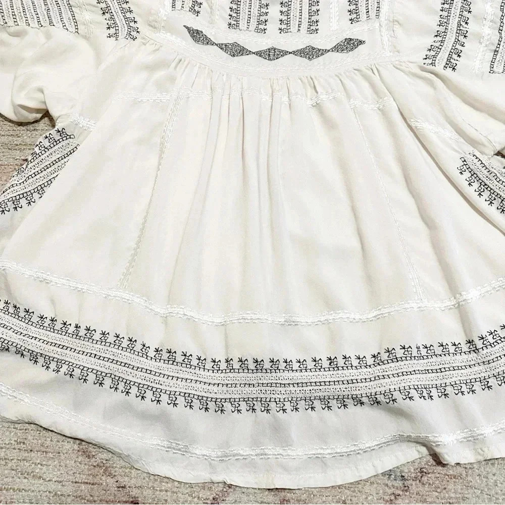 Free People Wild One Embroidered Top in Ivory size XS - Picture 11 of 16
